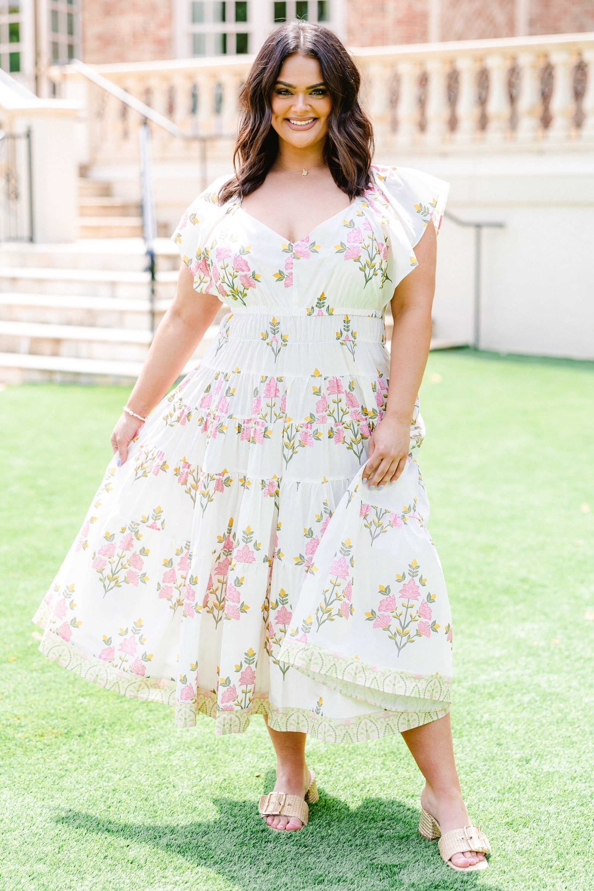 Frolicking In The Countryside Dress, Cream