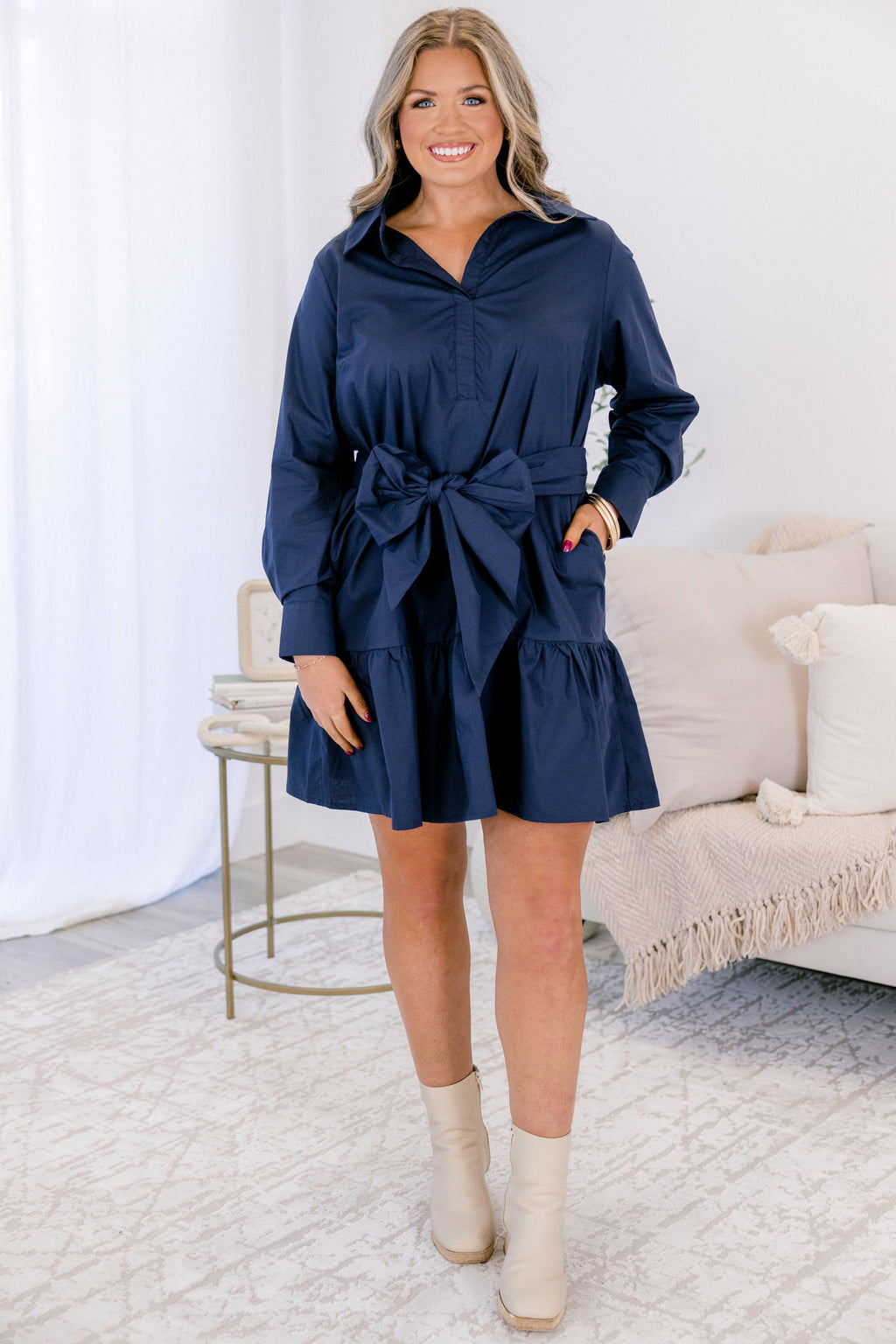 From Here On Dress, Navy