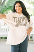 Funky Teacher Boyfriend Tee, Light Mocha