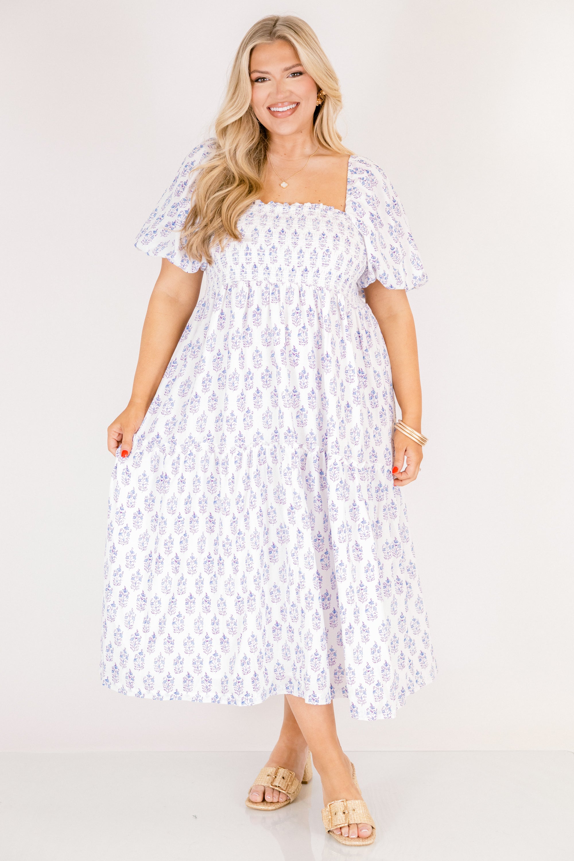 Garden Afternoon Dress, Cream Lilac