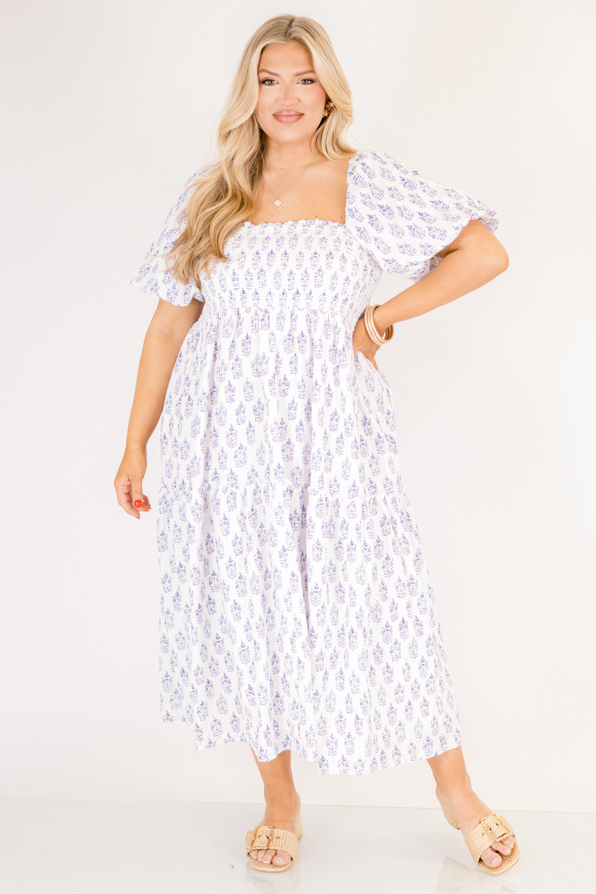 Garden Afternoon Dress, Cream Lilac