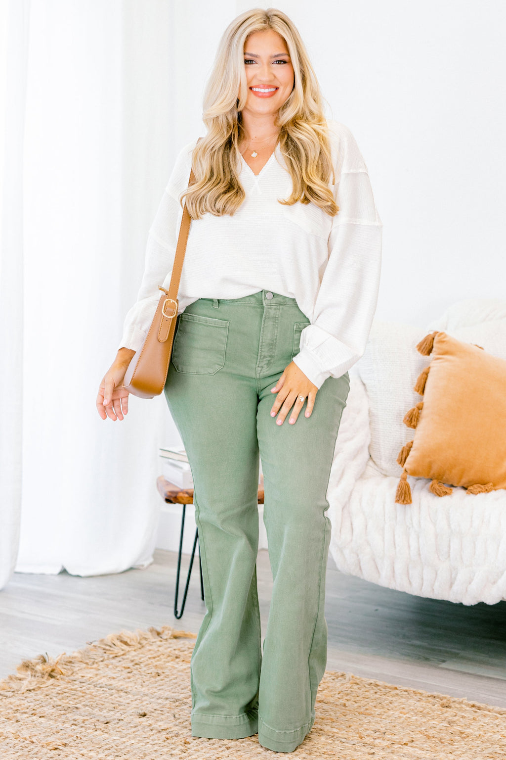Garden Clovers Jeans, Olive