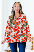 Garden Party Blouse, Red-Beige
