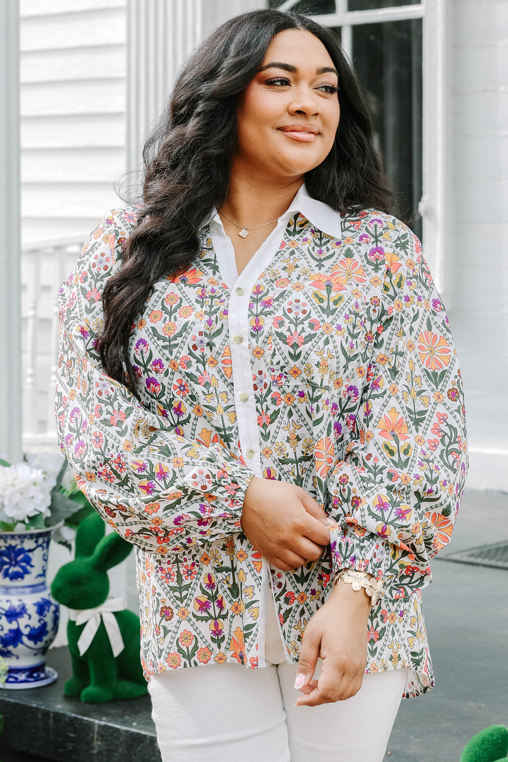Garden Time Top, Cream