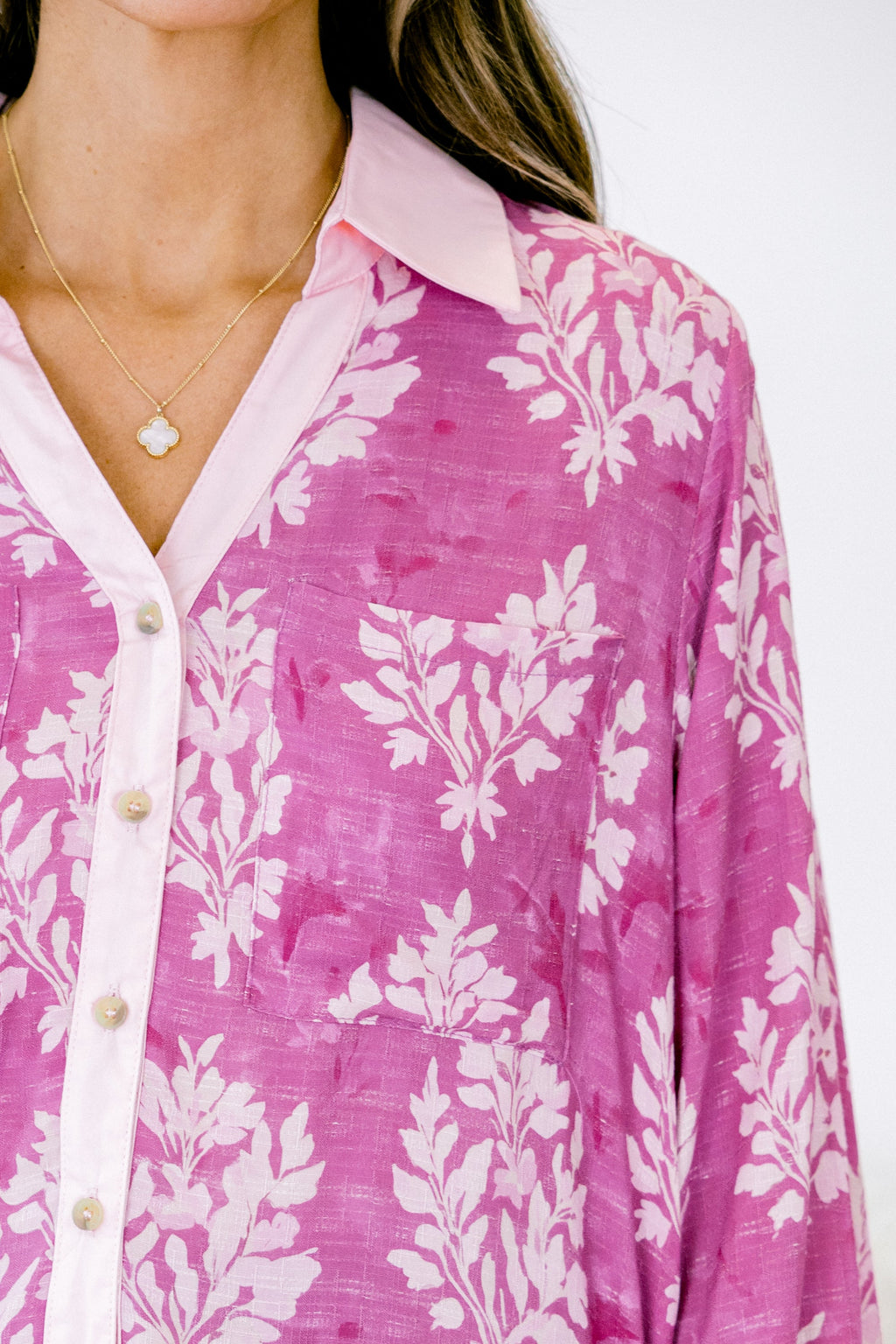 Garden Time Top, Pink Block