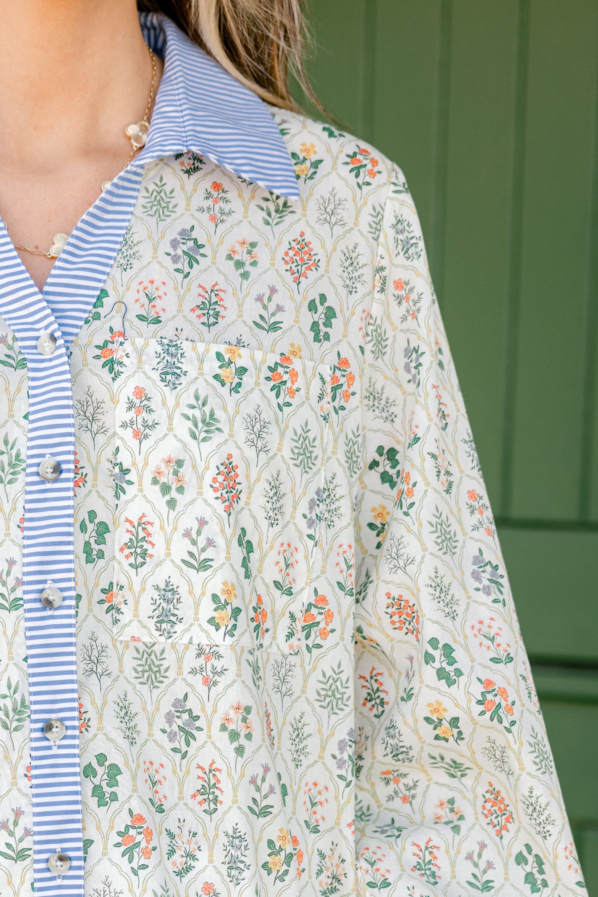 Garden Time Top, Yellow-Blue
