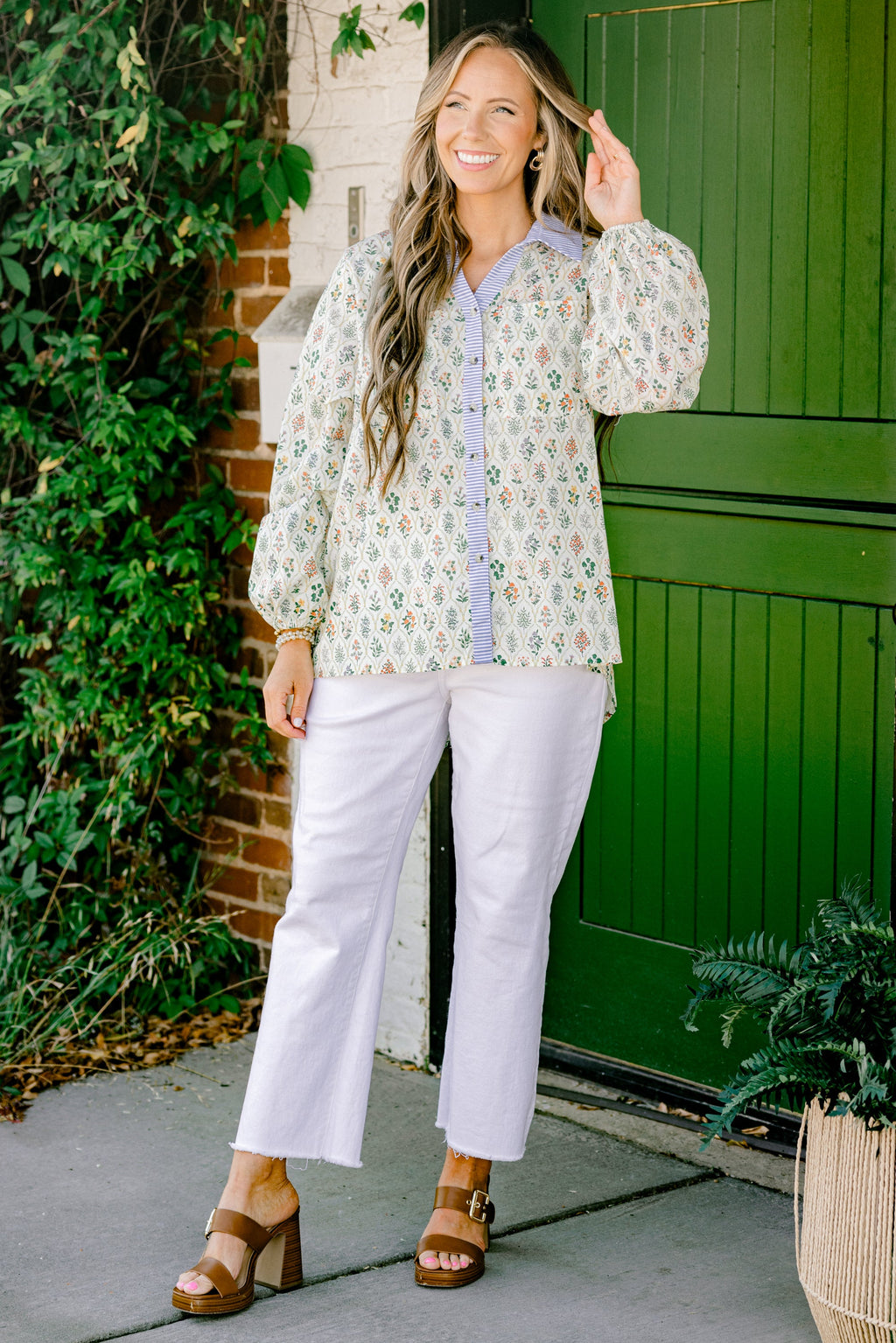 Garden Time Top, Yellow-Blue