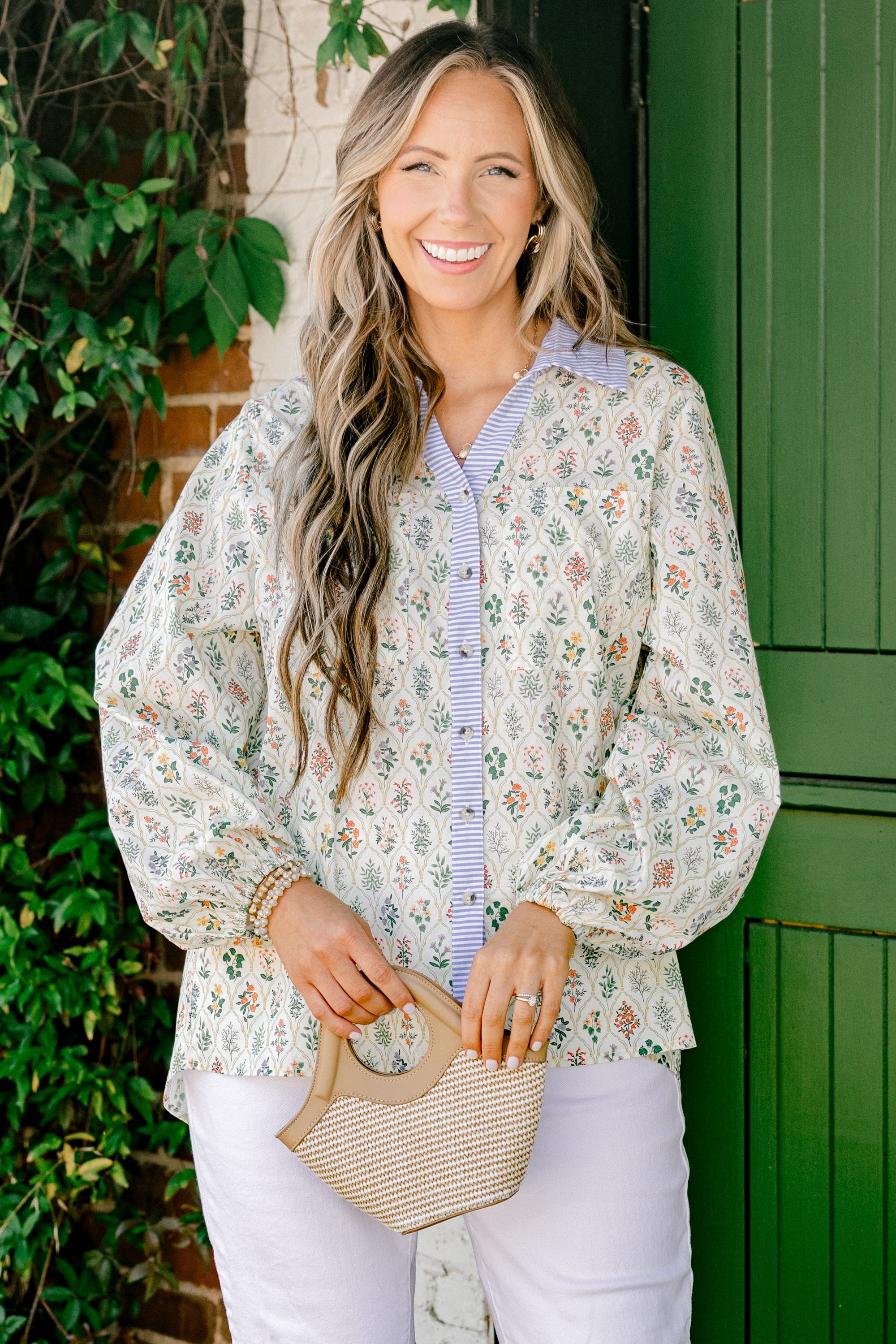 Garden Time Top, Yellow-Blue