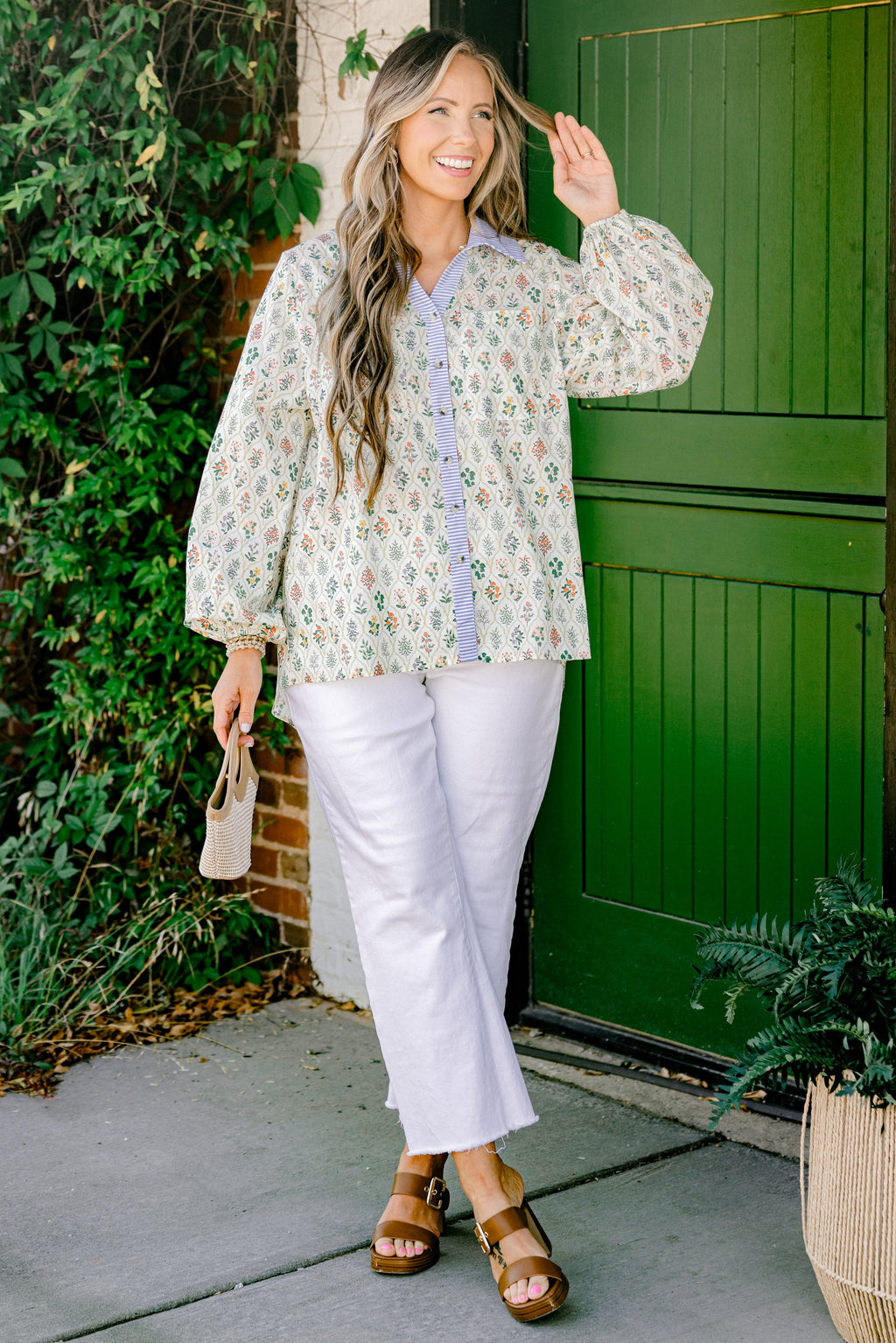 Garden Time Top, Yellow-Blue