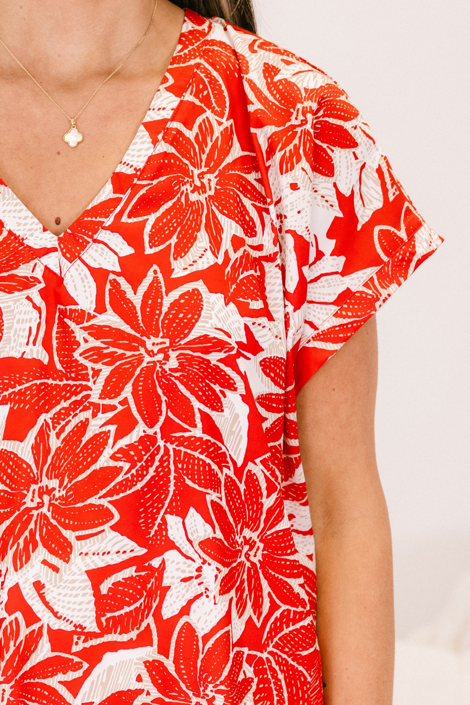 Garden View Top, Red