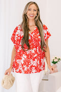 Garden View Top, Red