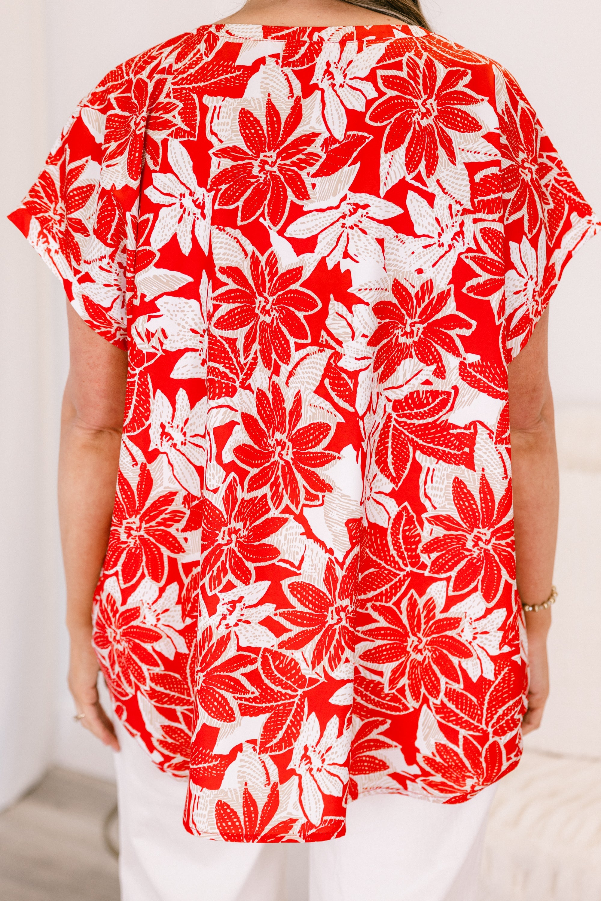 Garden View Top, Red