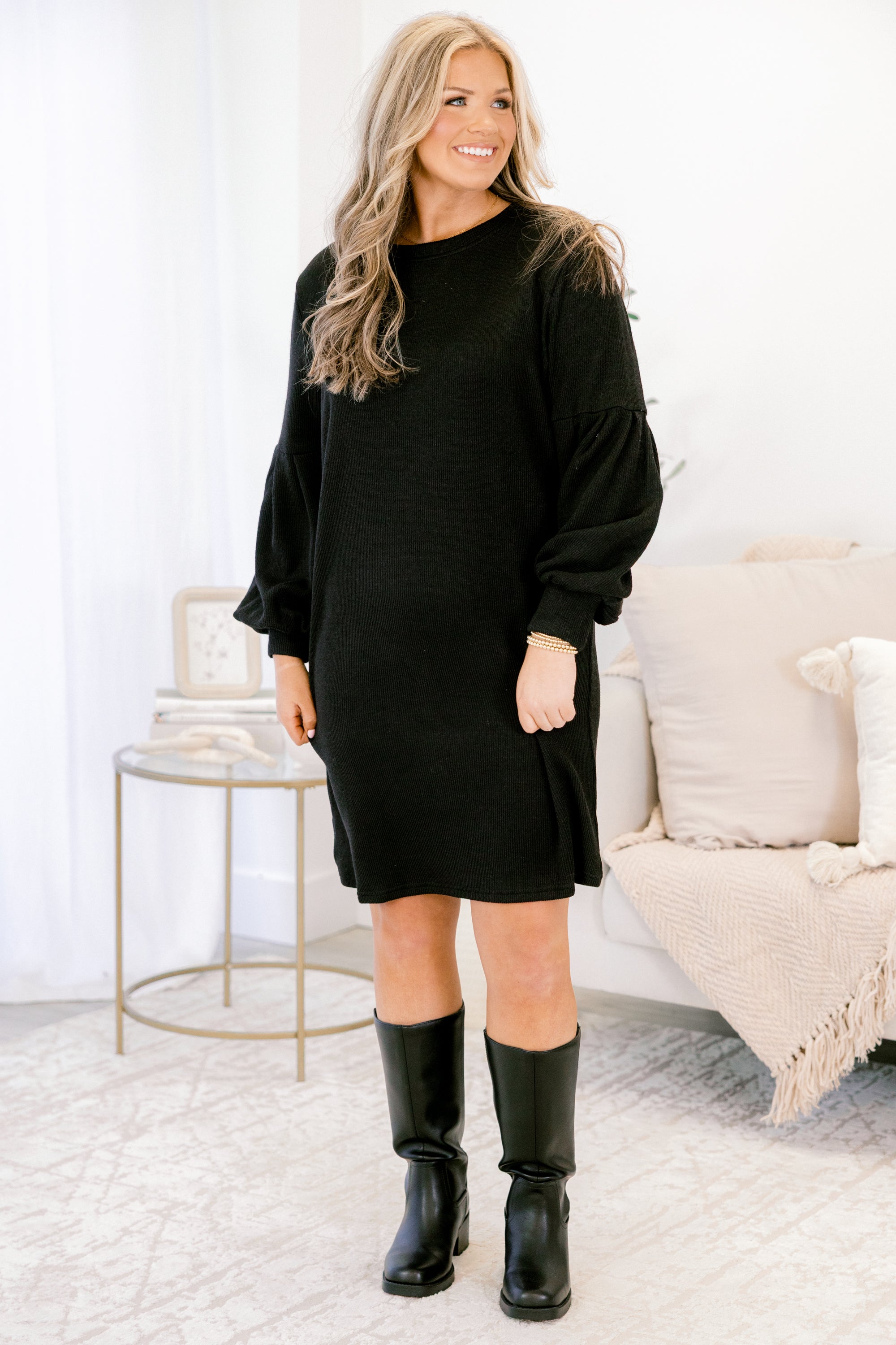Gather What Matters Dress, Black