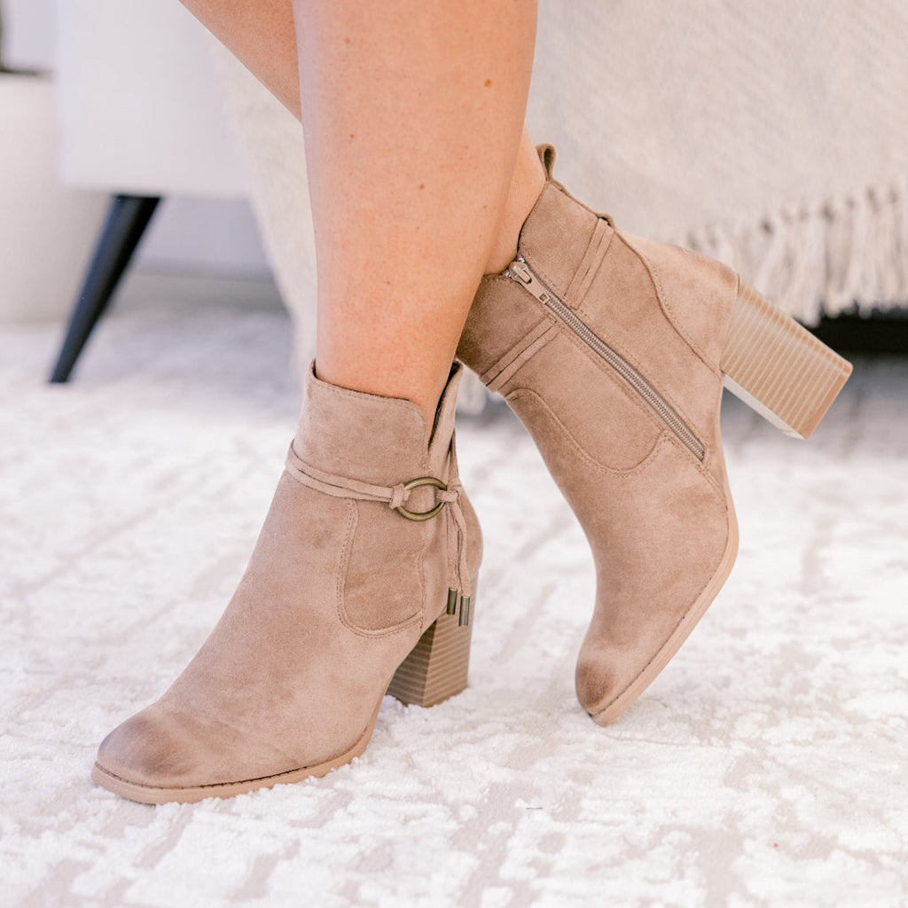 Get You Back Booties, Taupe