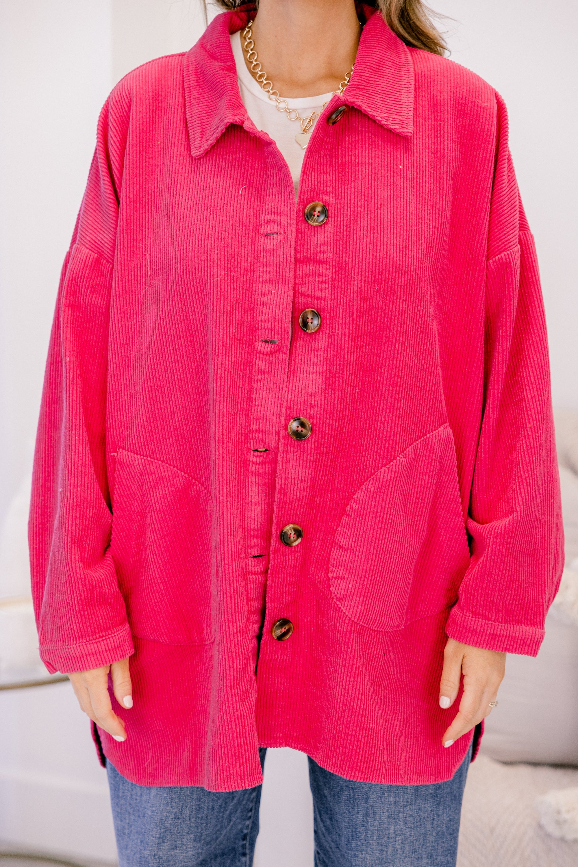 Giving It A Chance Jacket, Hot Pink