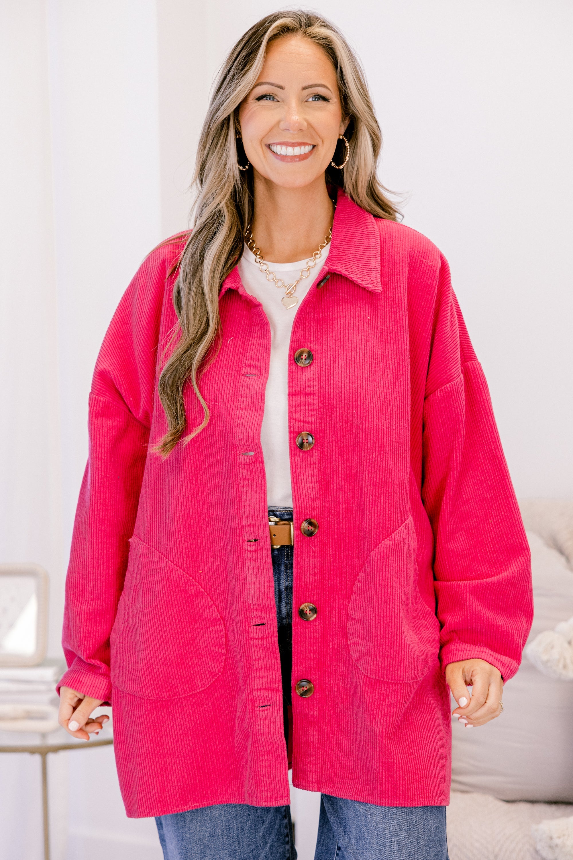 Giving It A Chance Jacket, Hot Pink