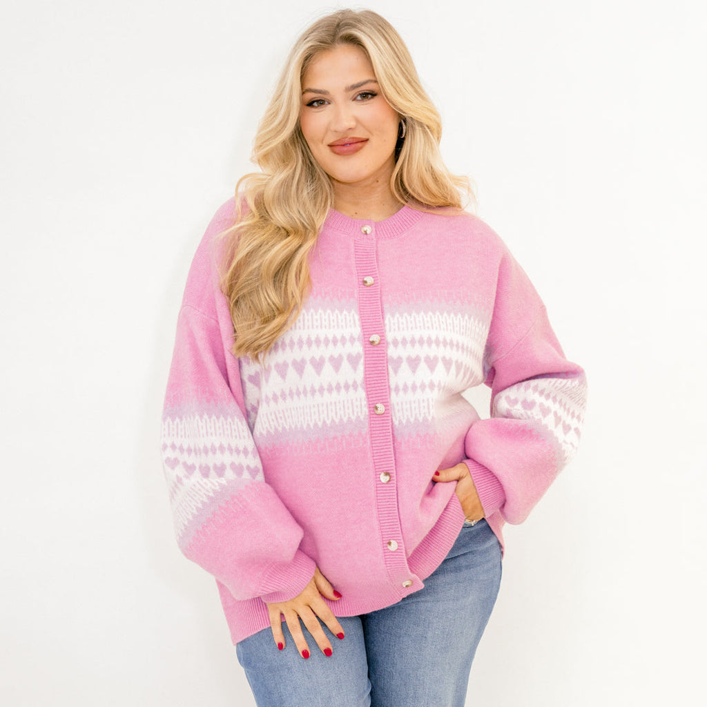 Giving You My Heart Cardigan, Pink