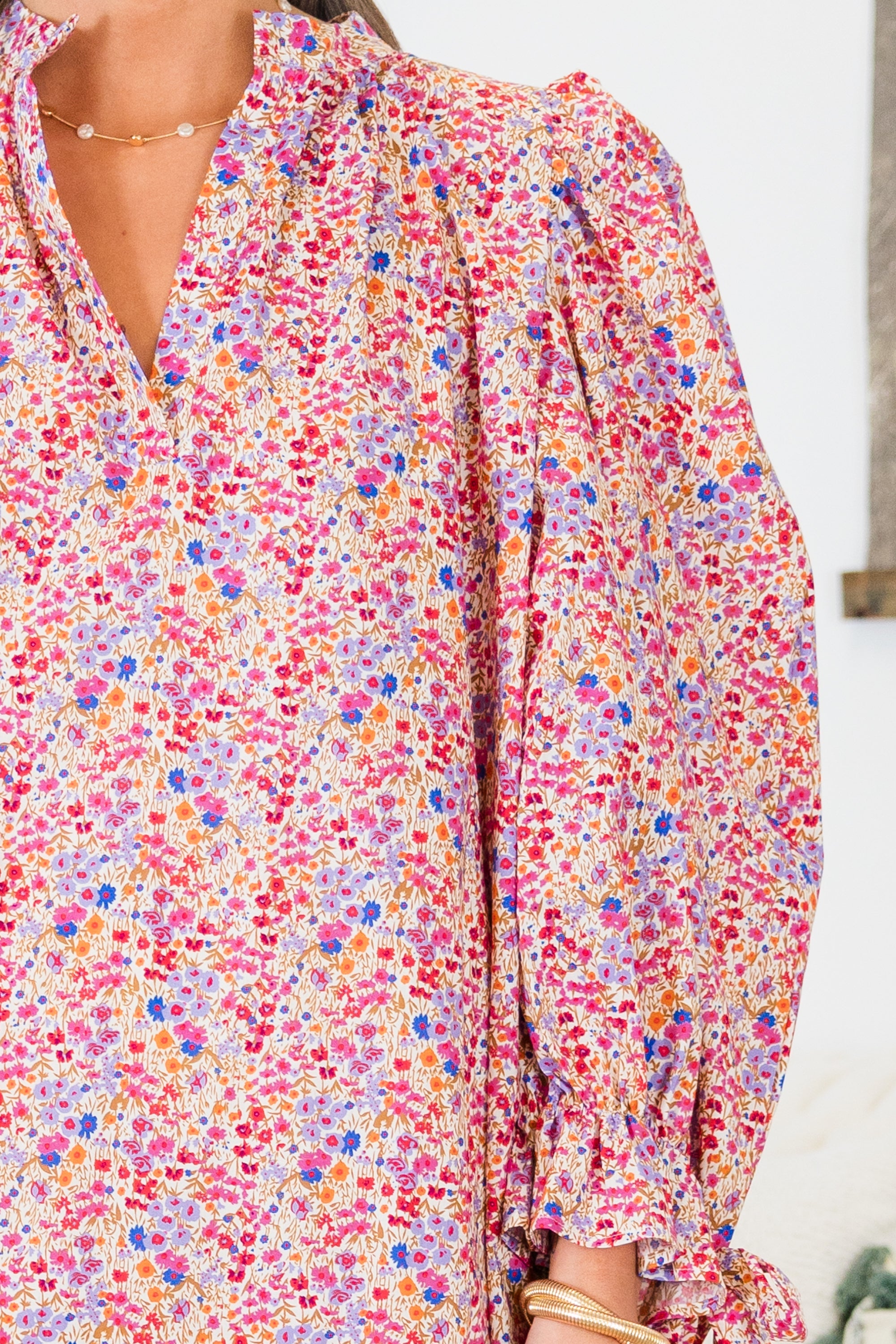 Glistening Lights Dress, Pink Floral