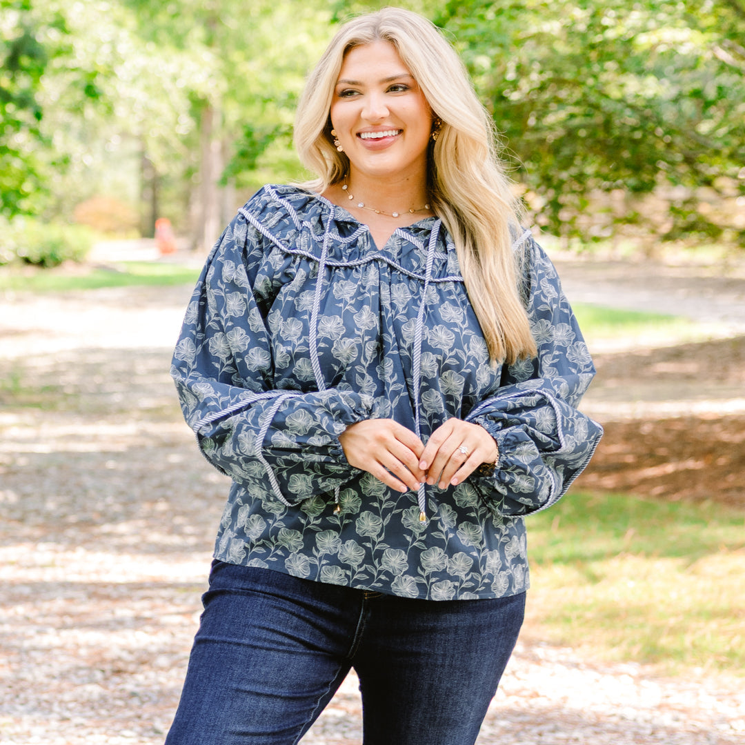 Glowing Moon Top, Blue