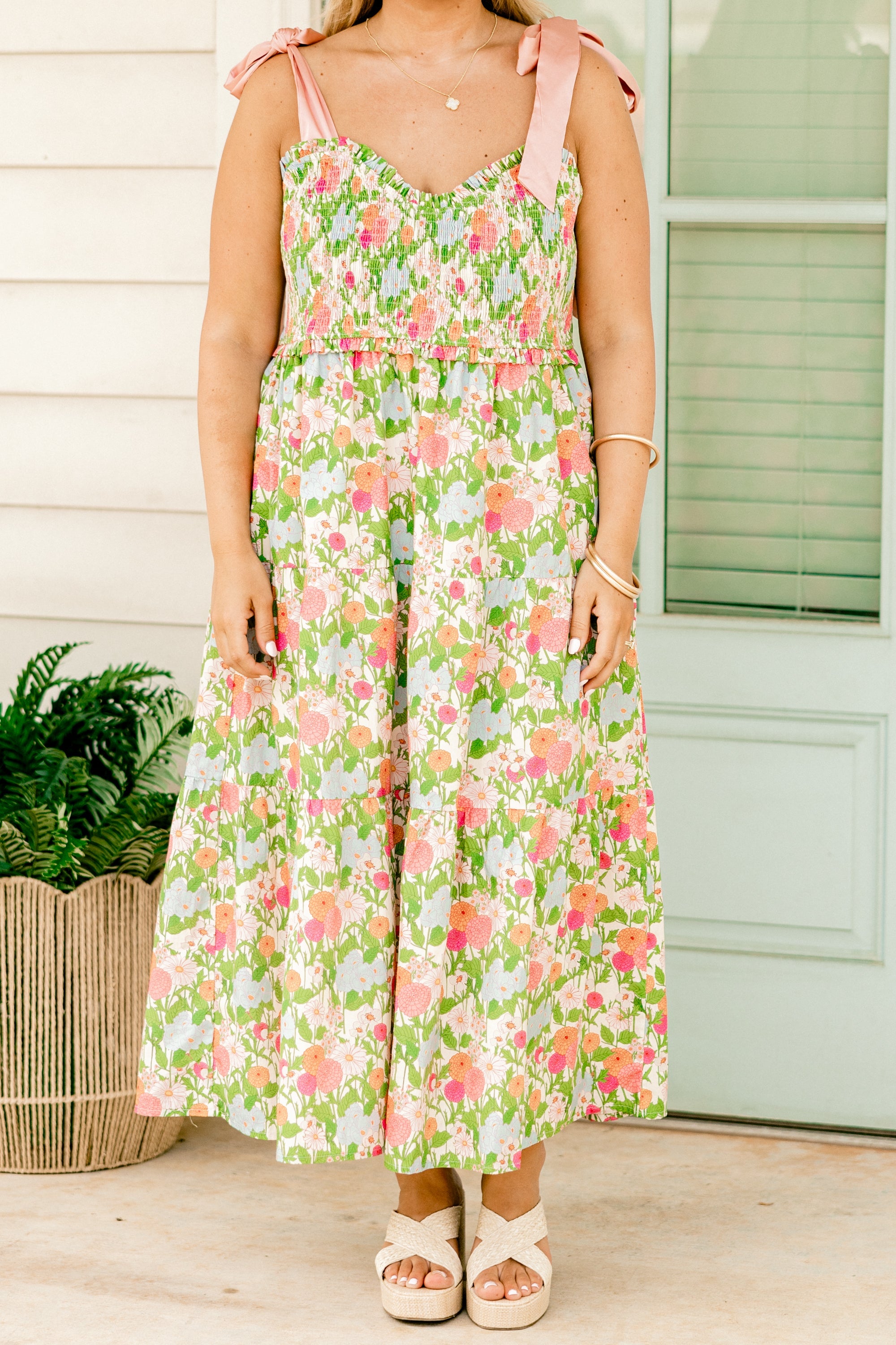 Glowing Rays Dress, Green