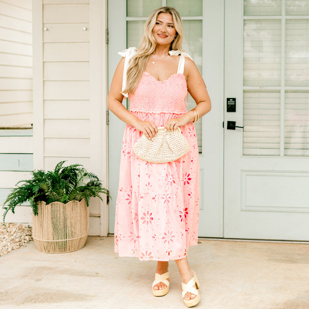 Glowing Rays Dress, Pale Pink