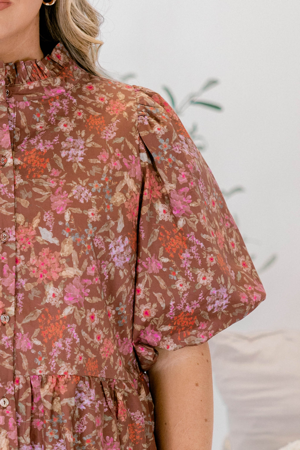 Go After It Top, Brown Floral