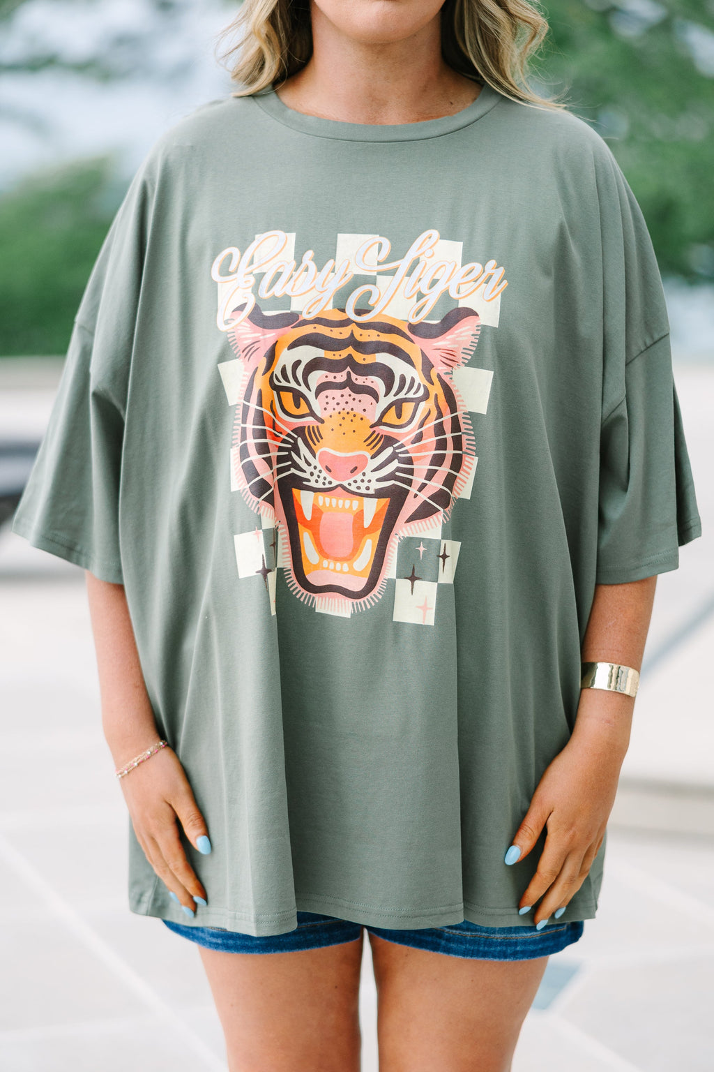Go Easy On Em Boyfriend Tee, Moss