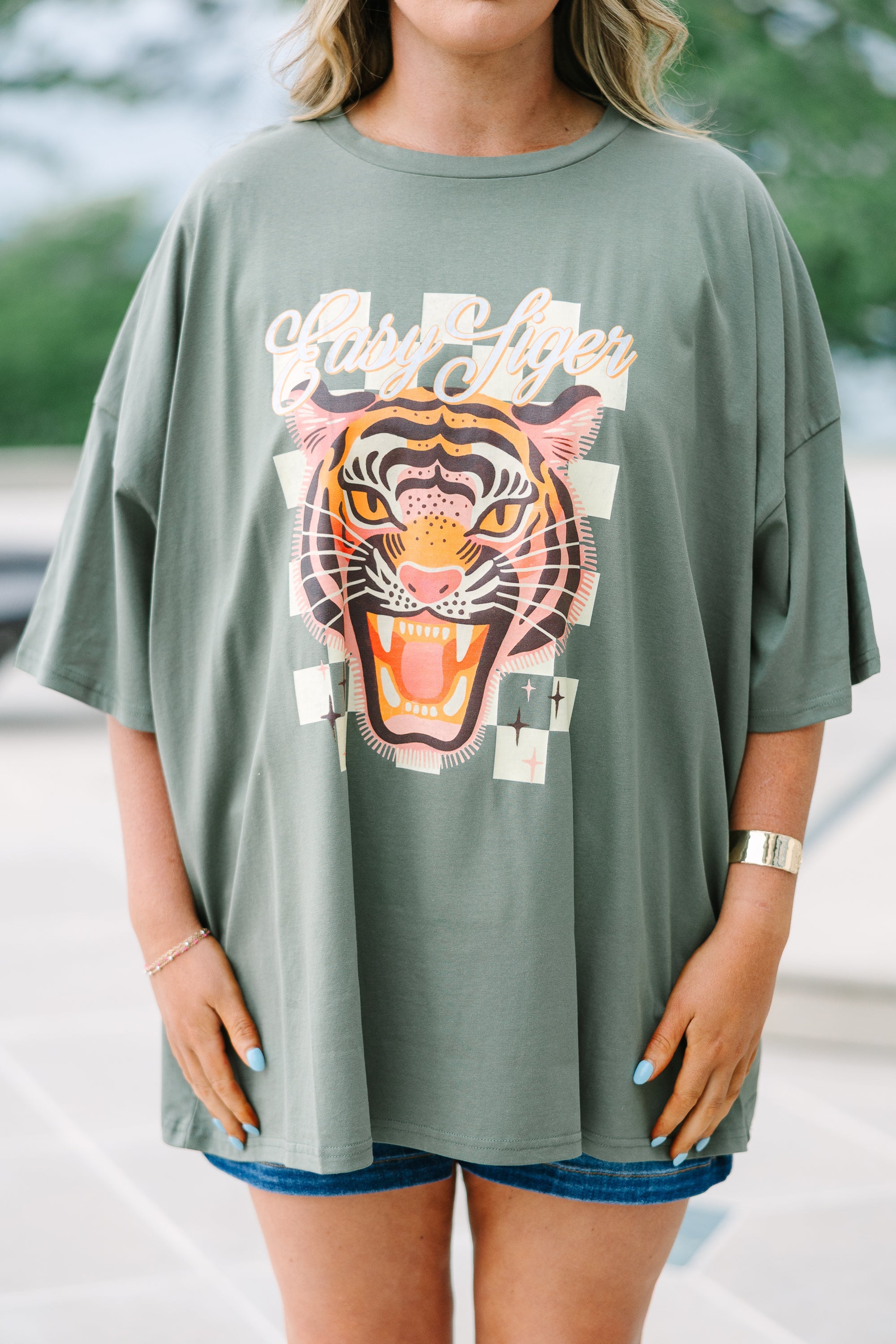 Go Easy On Em Boyfriend Tee, Moss