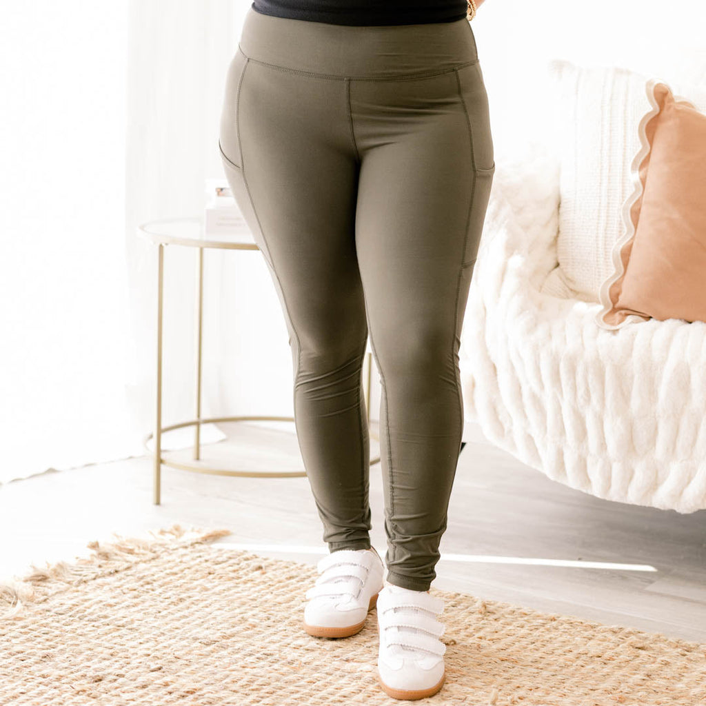 Go For The Goal Leggings, Olive