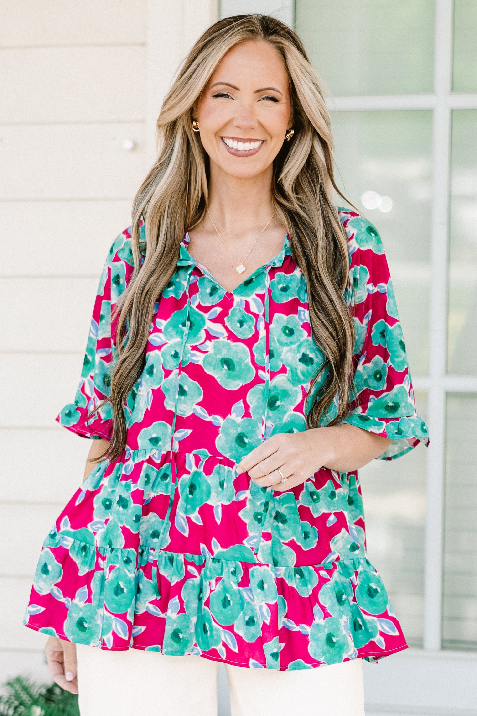 Go Have Some Fun Top, Magenta Multi