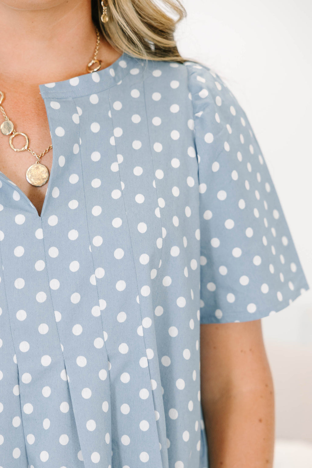 Going The Right Way Dress, Blue Polka Dot
