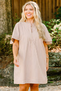 Going The Right Way Dress, Brown Gingham