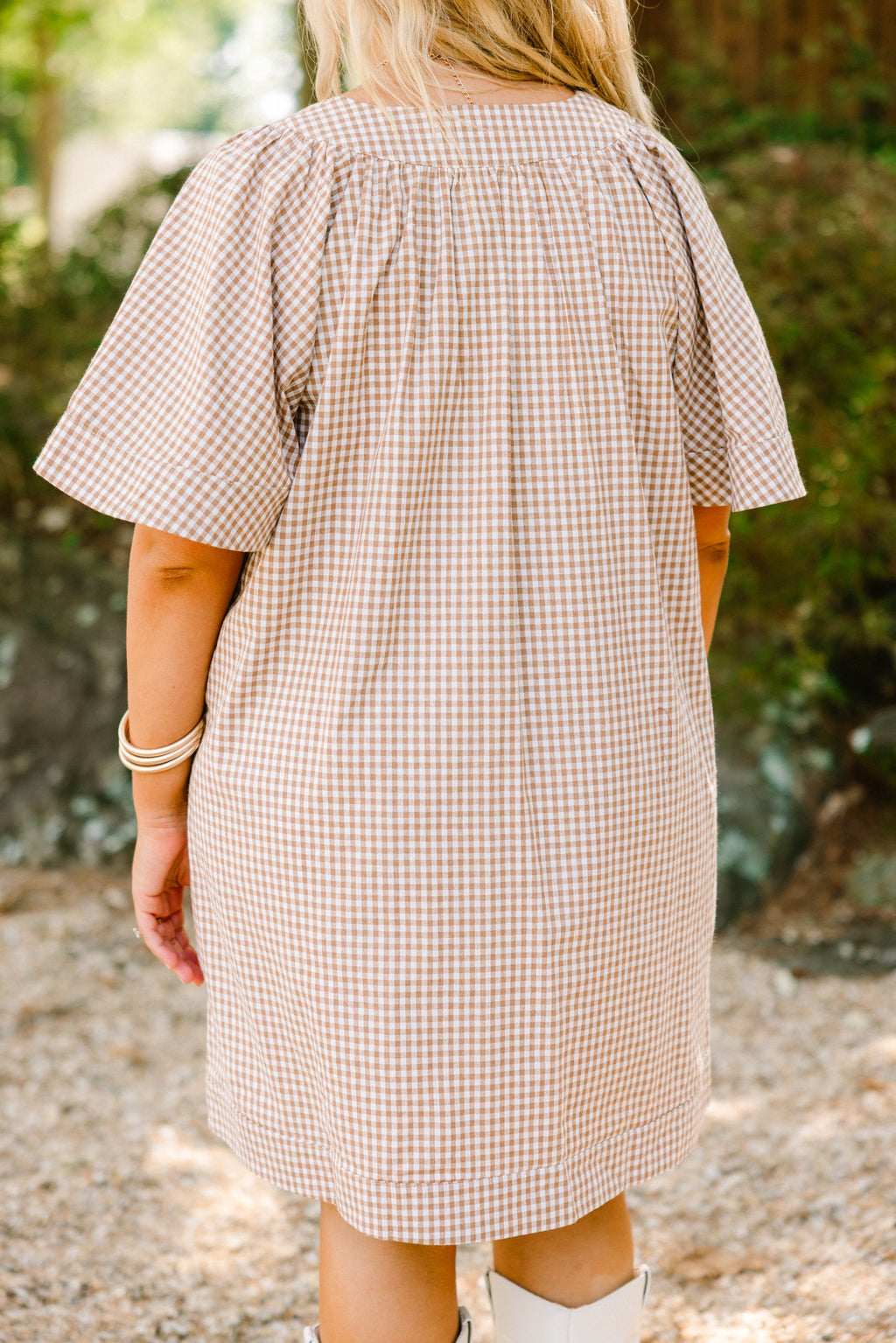 Going The Right Way Dress, Brown Gingham