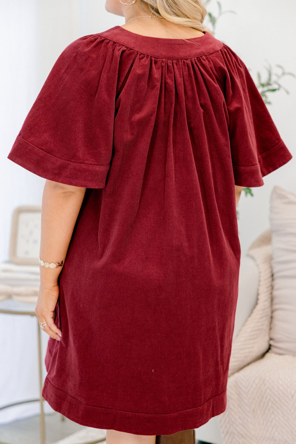 Going The Right Way Dress, Burgundy