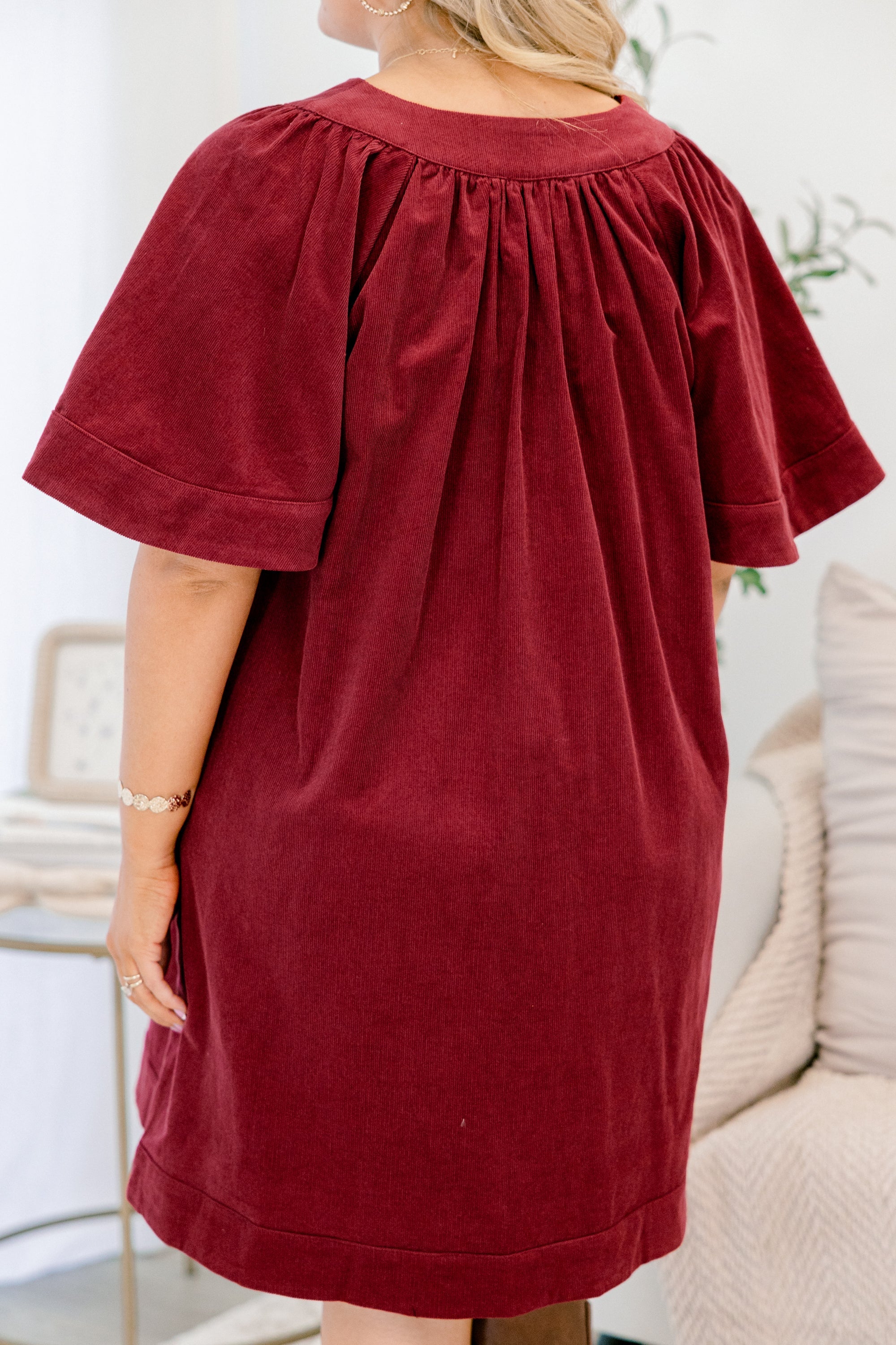 Going The Right Way Dress, Burgundy