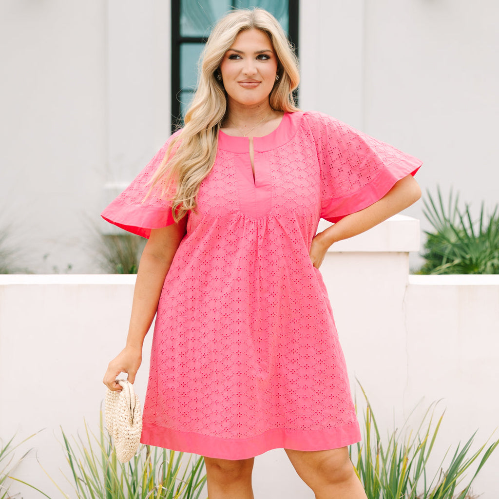 Going The Right Way Dress, Hot Pink