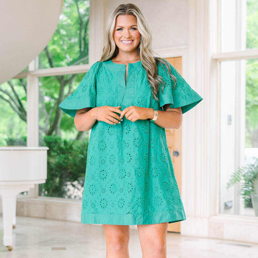 Going The Right Way Dress, Turquoise