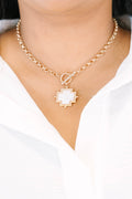 Golden Grace Necklace, Pearl