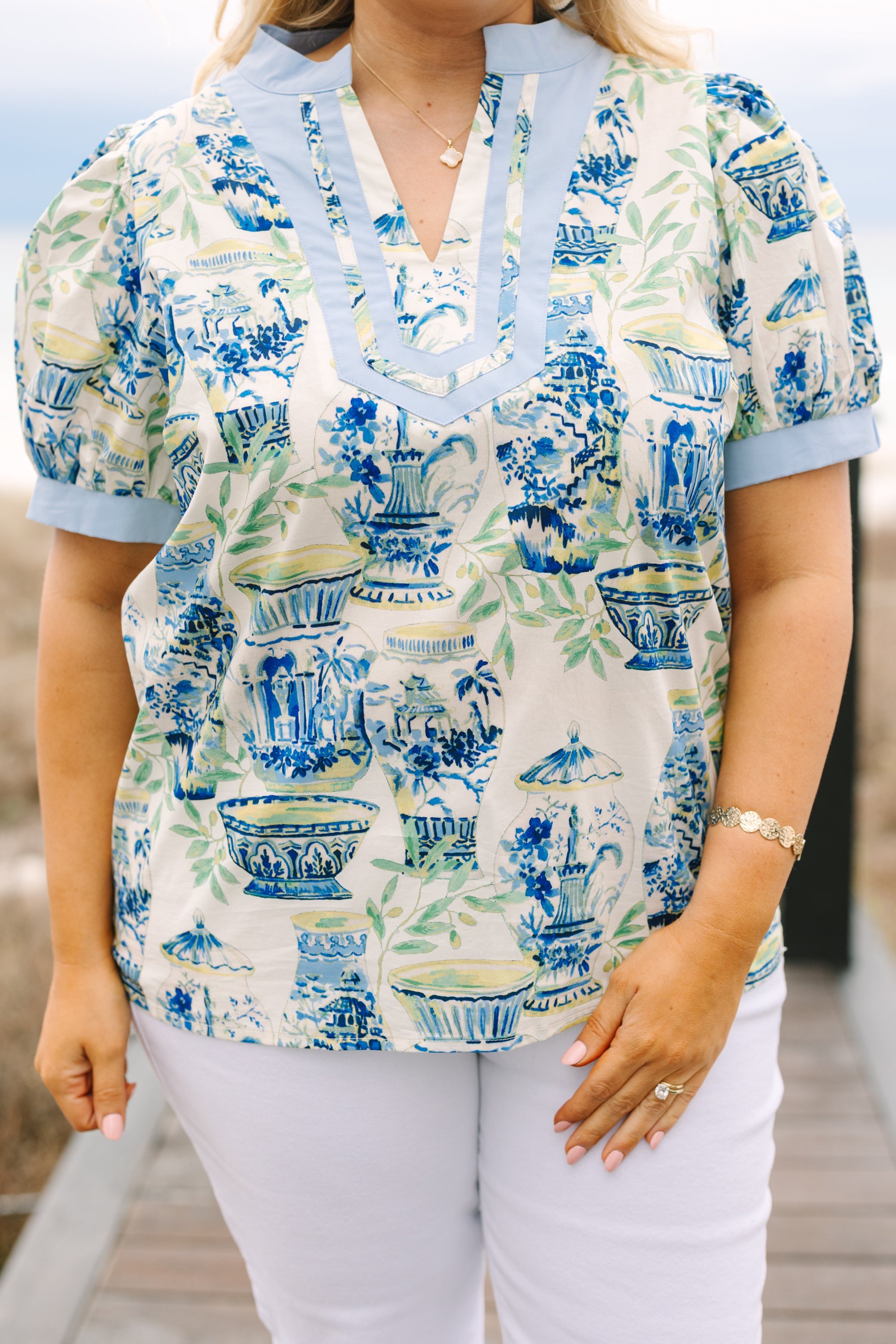 Graceful Beauty Top, Blue