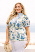 Graceful Beauty Top, Blue