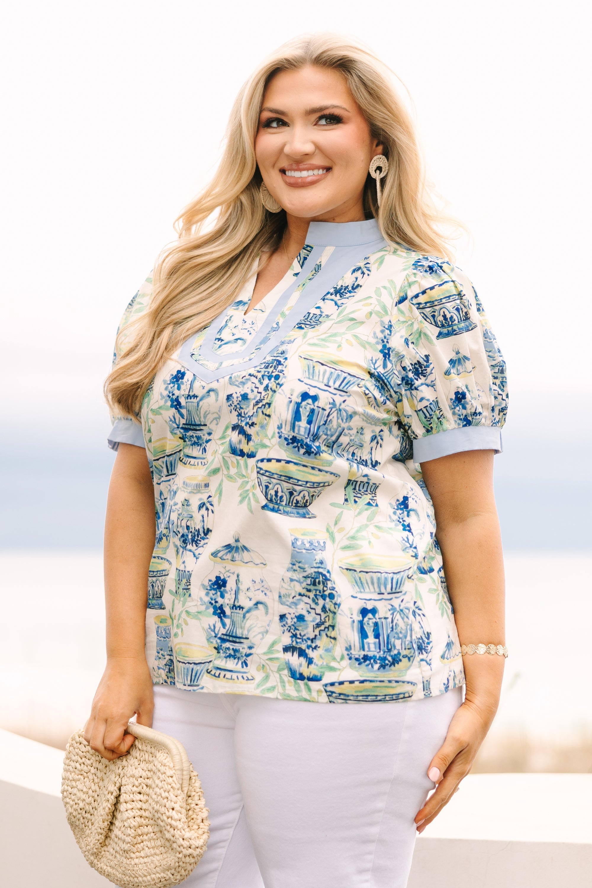Graceful Beauty Top, Blue