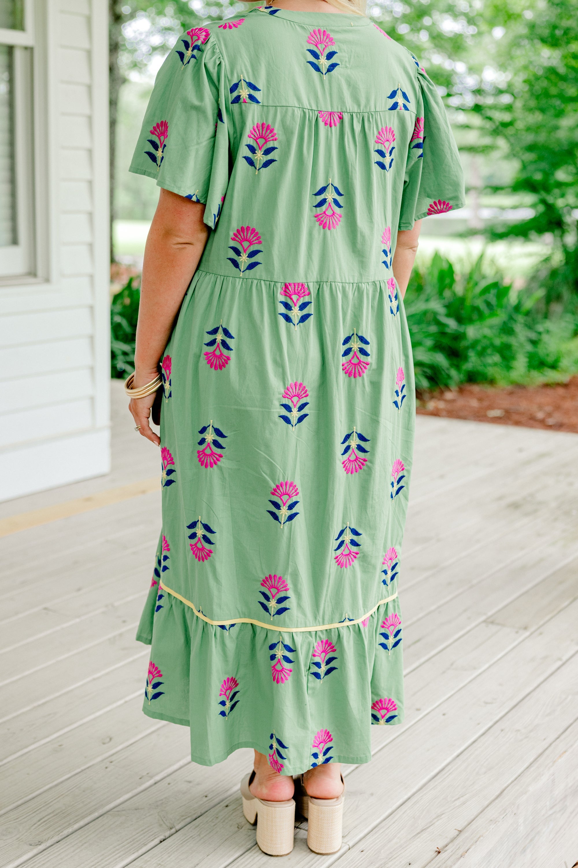 Graceful Blooms Dress, Green