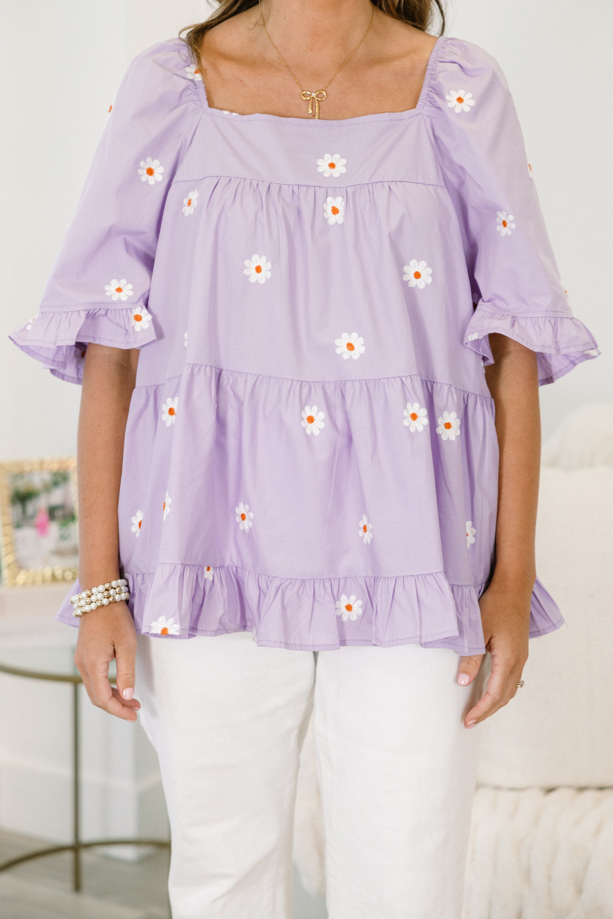Grateful To Be Here Top, Light Purple