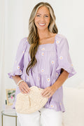Grateful To Be Here Top, Light Purple