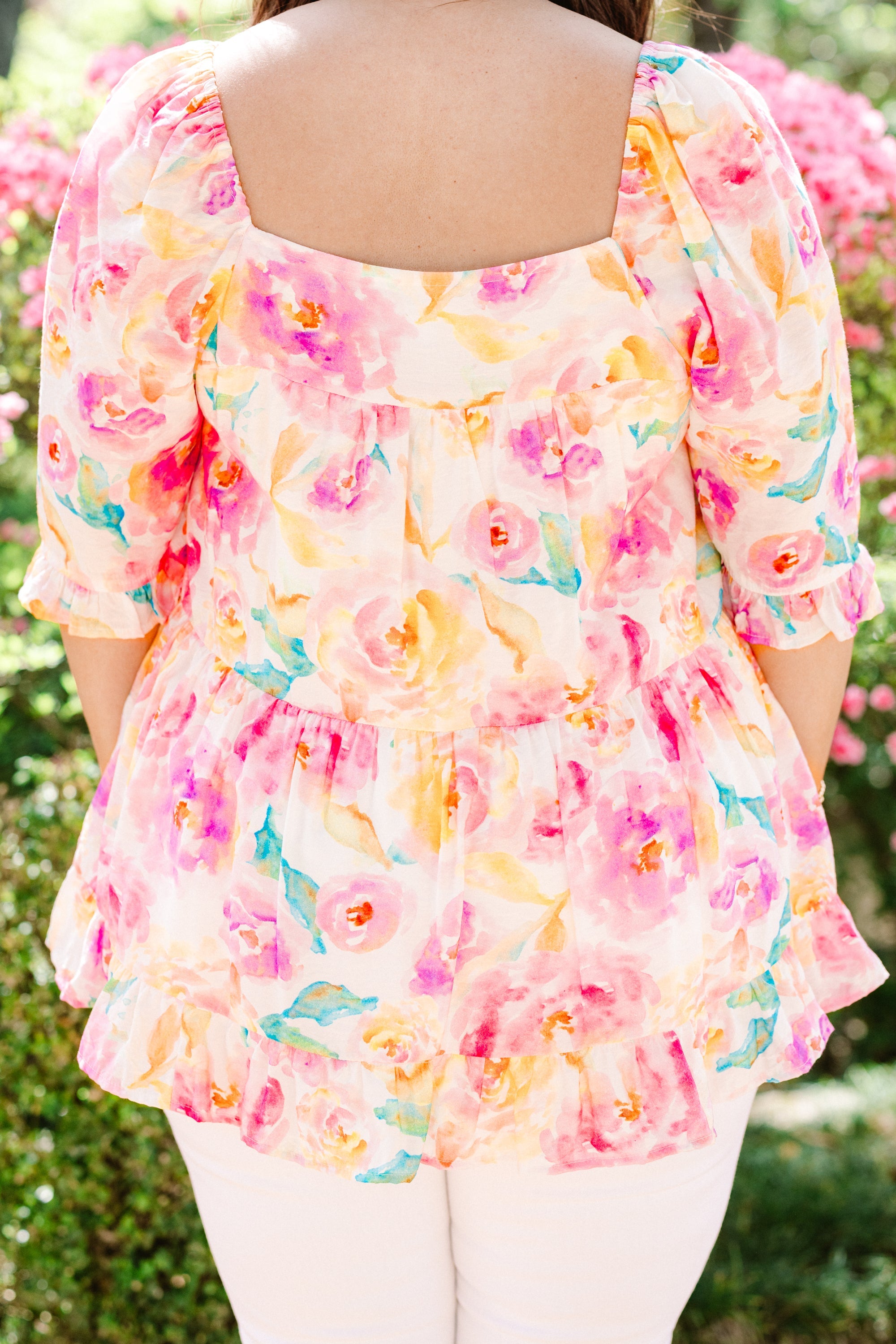 Grateful To Be Here Top, Pink Floral
