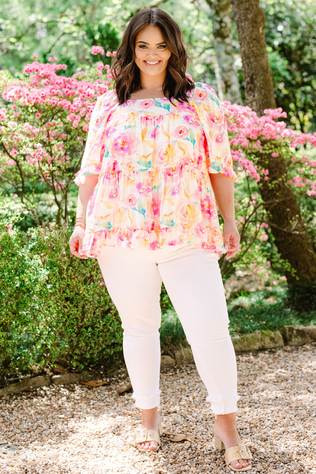 Grateful To Be Here Top, Pink Floral