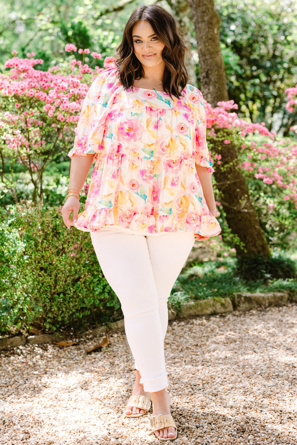 Grateful To Be Here Top, Pink Floral