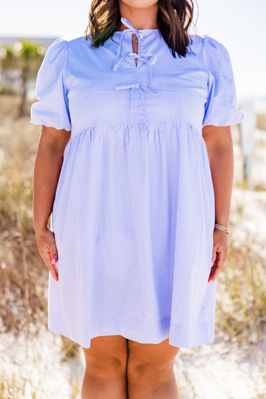 Groove In The Heart Dress, Blue Stripe