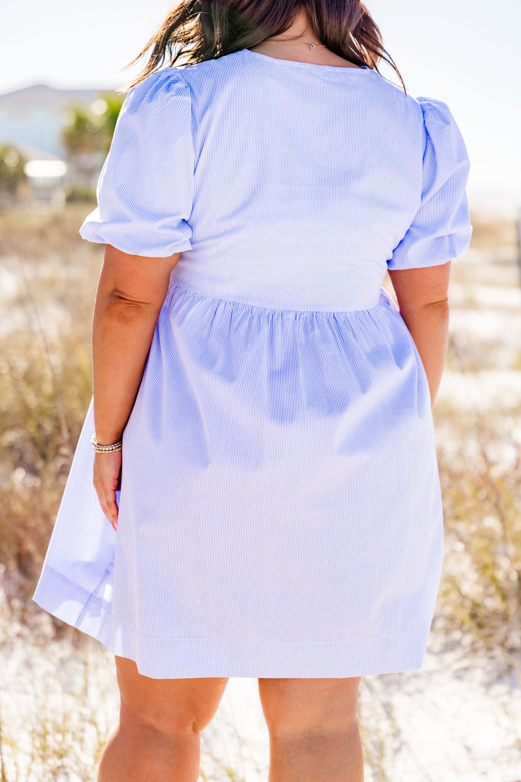 Groove In The Heart Dress, Blue Stripe