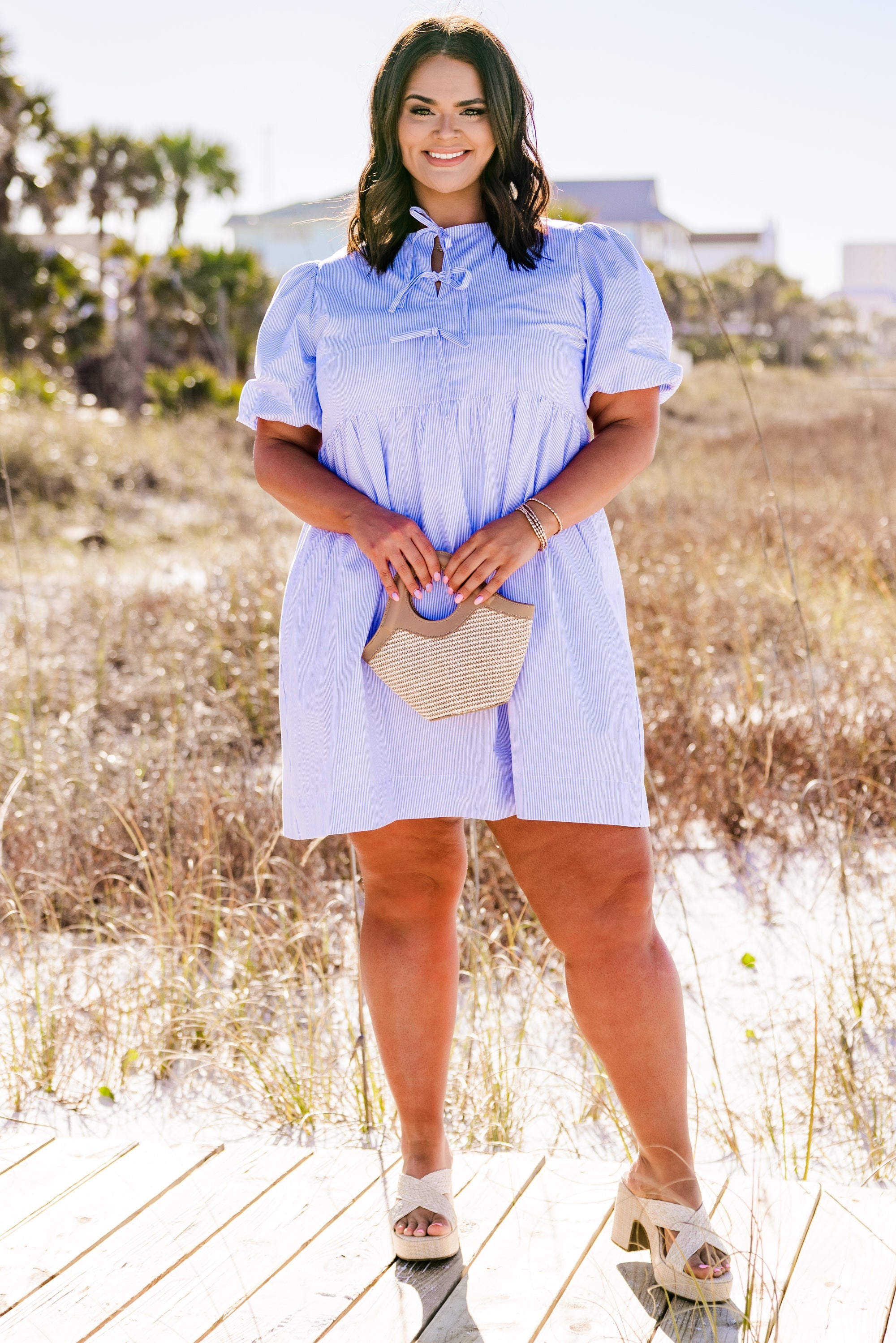 Groove In The Heart Dress, Blue Stripe